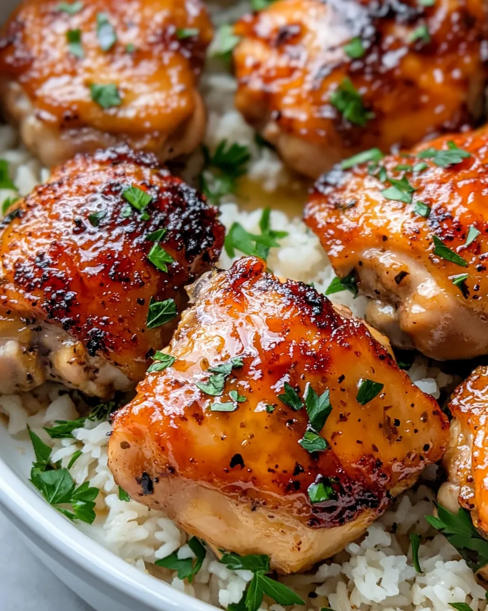 Maple-Dijon Chicken Thighs with Garlic Herb Rice