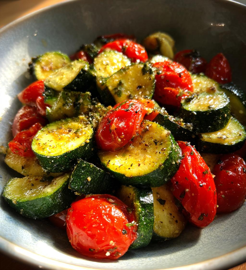 Herb-Roasted Heirloom Tomato and Zucchini Medley