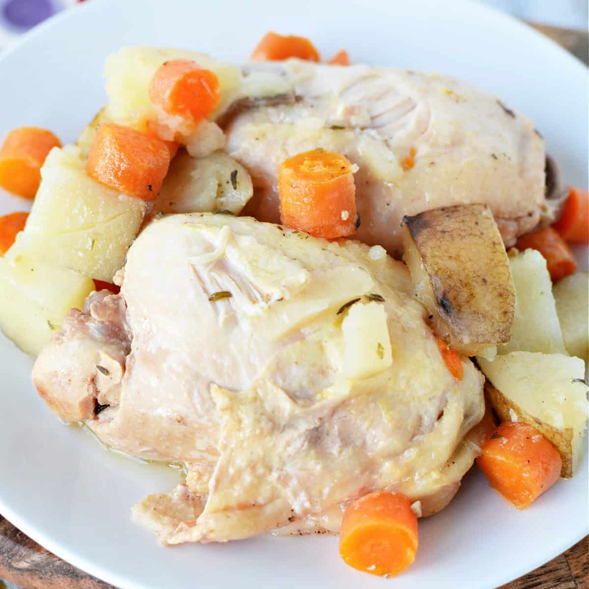 Slow-Cooker Chicken Thighs with Diced Potatoes and Carrots