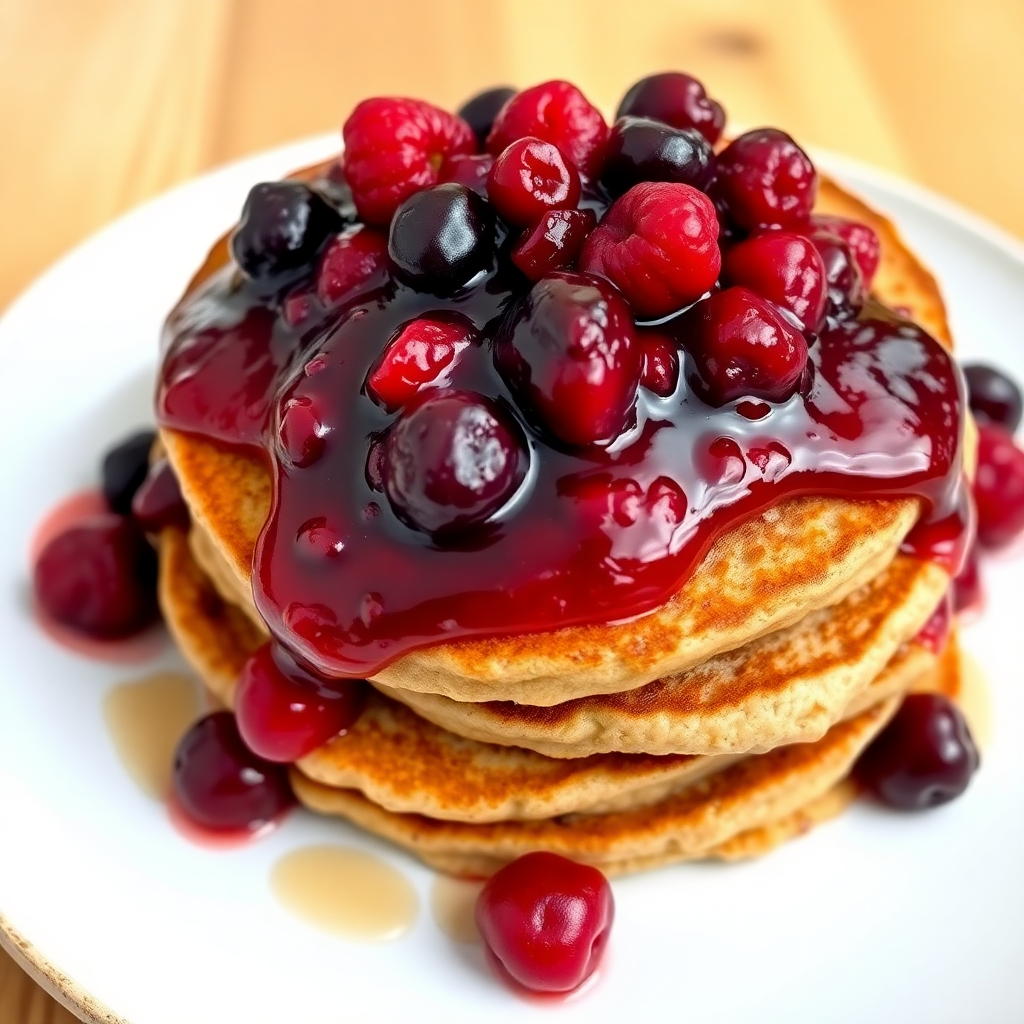 Cinnamon-Sprinkled Pancakes with Cloudberry Compote