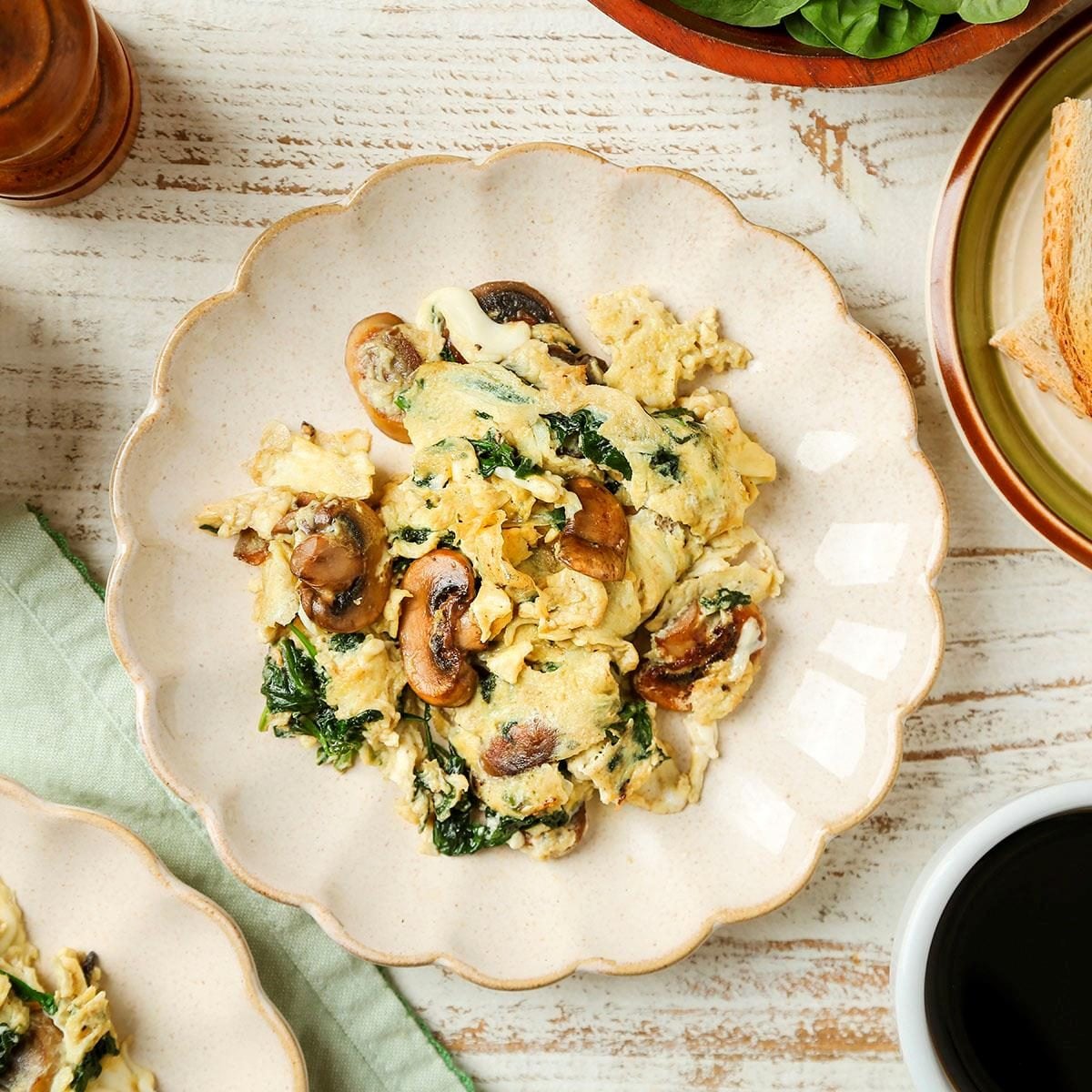 Cheesy Veggie Egg Bake with Spinach and Mushrooms