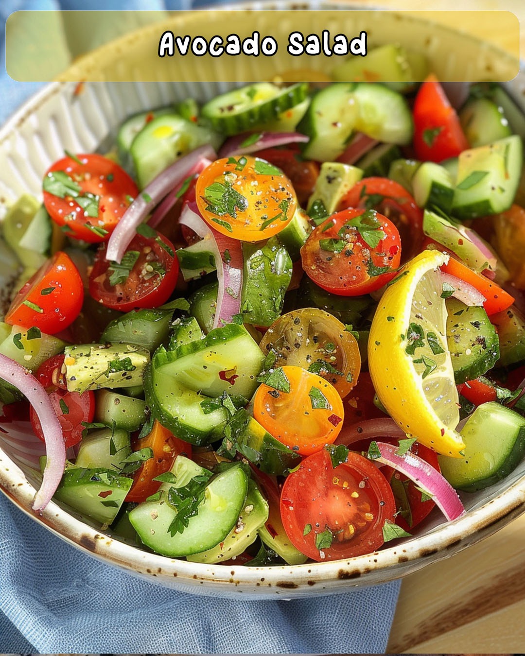Avocado and Radish Green Salad with Lemon Vinaigrette