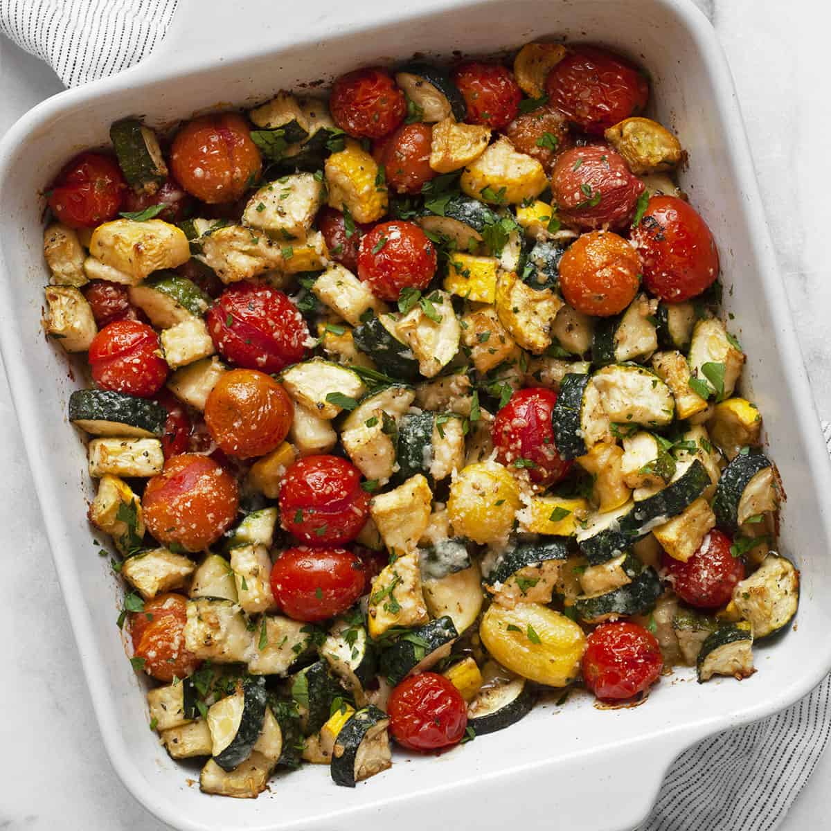Honey-Balsamic Roasted Cherry Tomatoes and Zucchini