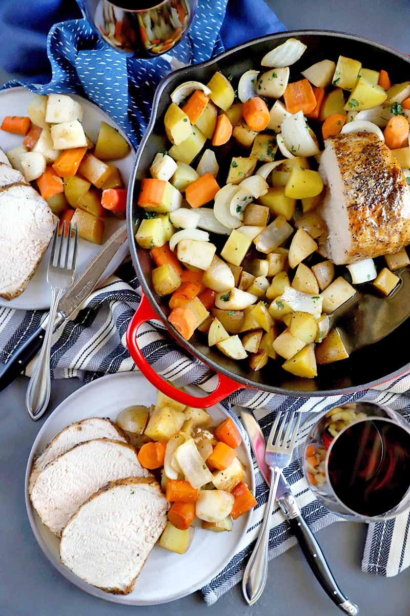 Slow-Cooked Pork Shoulder with Maple-Glazed Root Vegetables