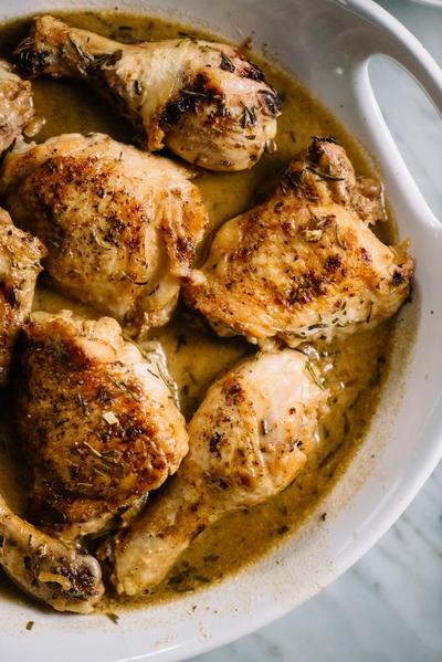 Honey-Rosemary Chicken Thighs with Herb Crust