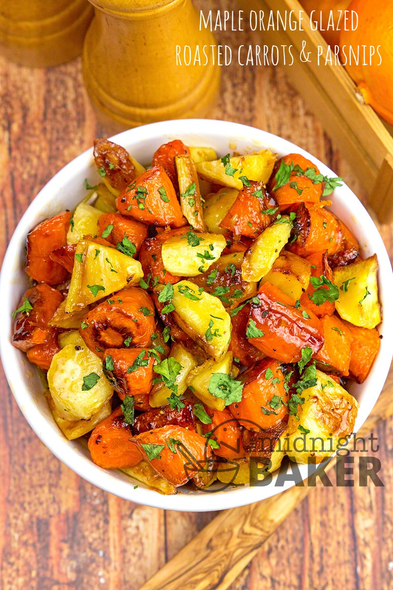 Maple-Glazed Roasted Carrots and Parsnips with Thyme