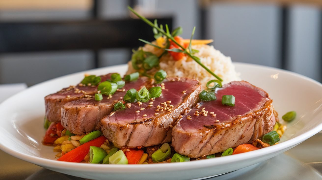 Pan-Seared Tuna Steaks with Soy-Ginger Glaze