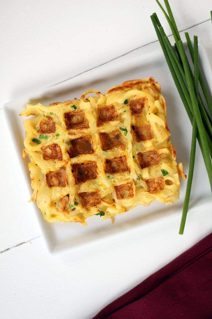 Herb-Infused Egg Waffle with Chive and Dill