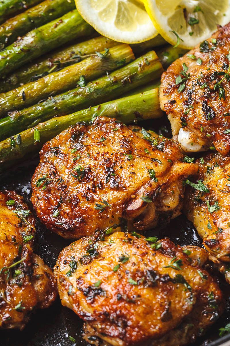 Rosemary-Infused Chicken Thighs with Asparagus