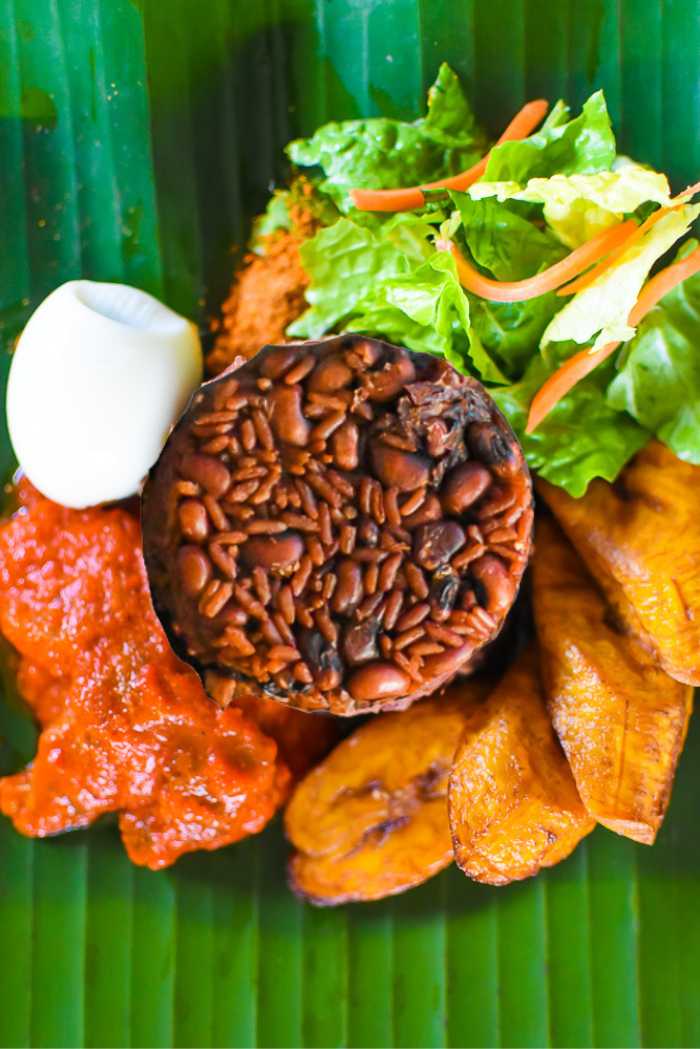Rice and Beans Waakye with Green Peppers