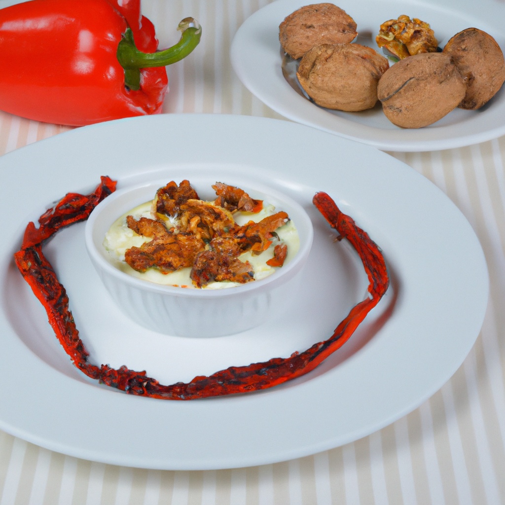 Roasted Red Pepper and Walnut Dip with Pomegranate Molasses