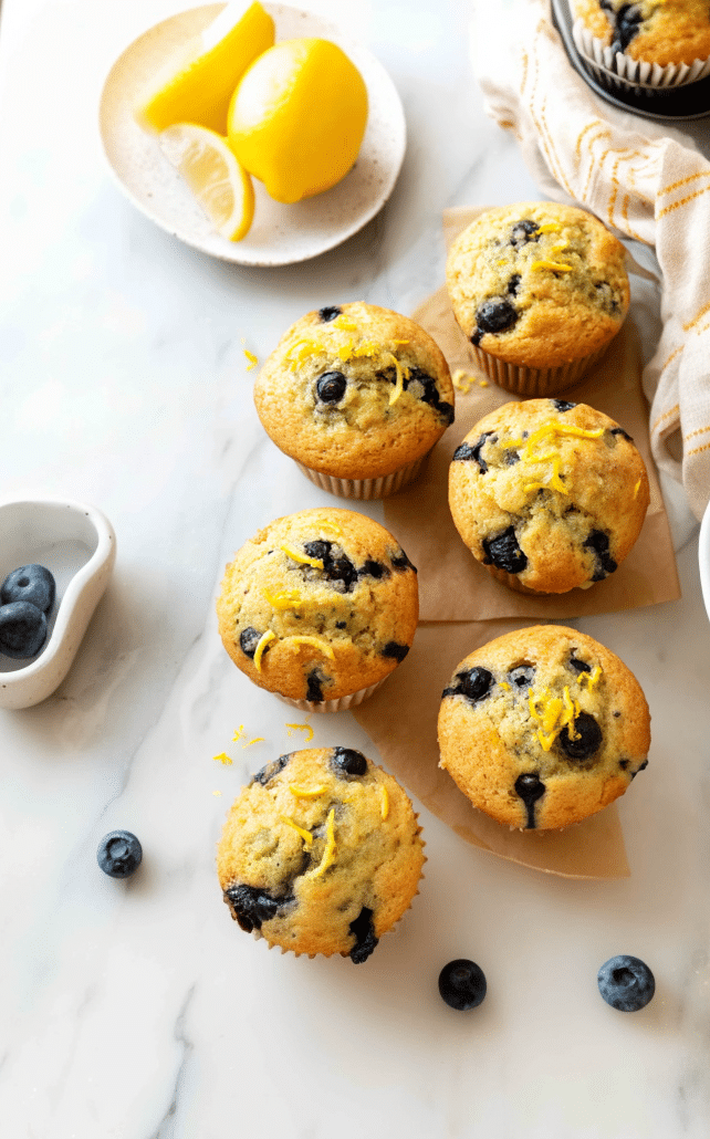 Simple Lemon Blueberry Muffins