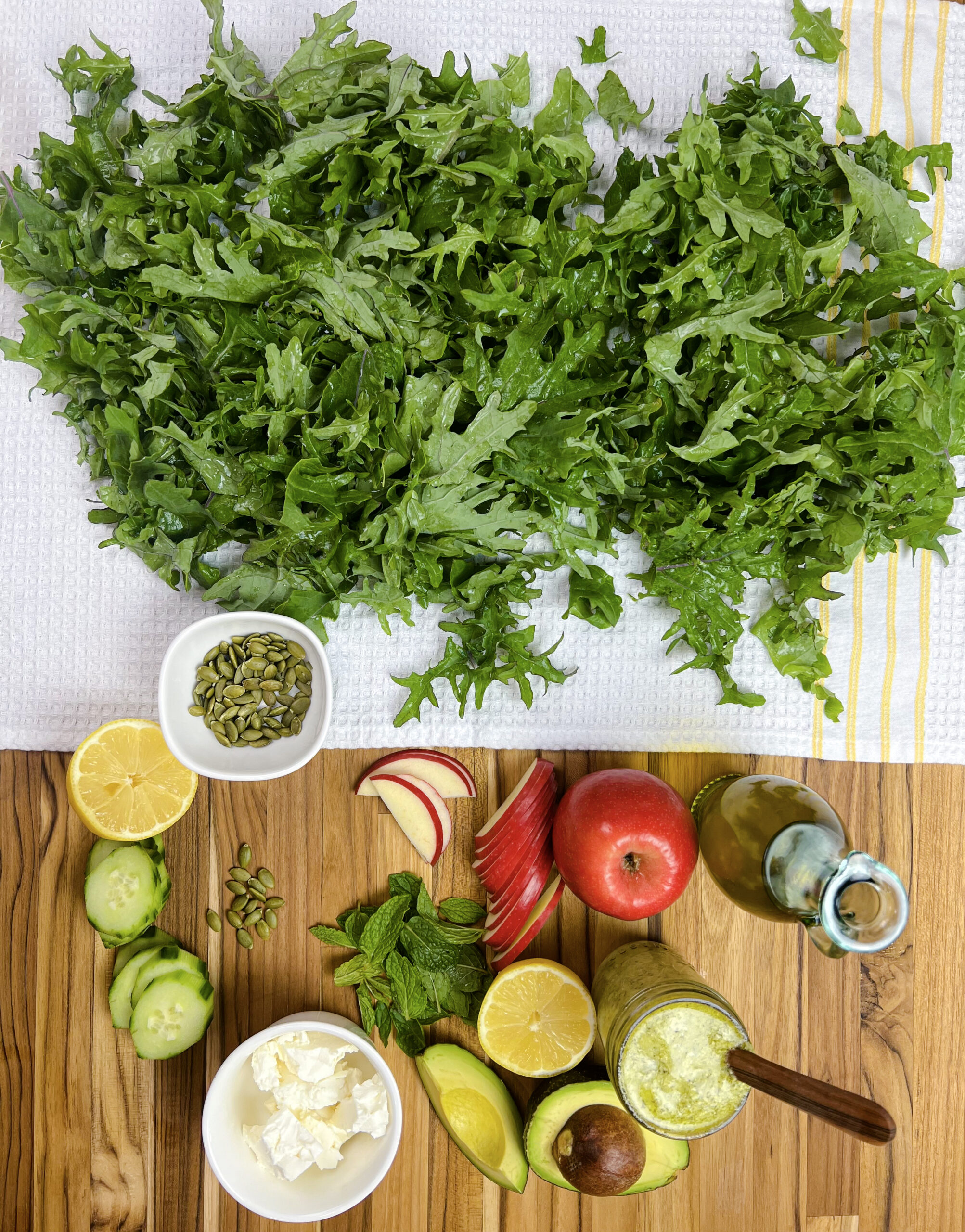 Superman's Golden Apple and Kale Salad with Lemon-Herb Vinaigrette