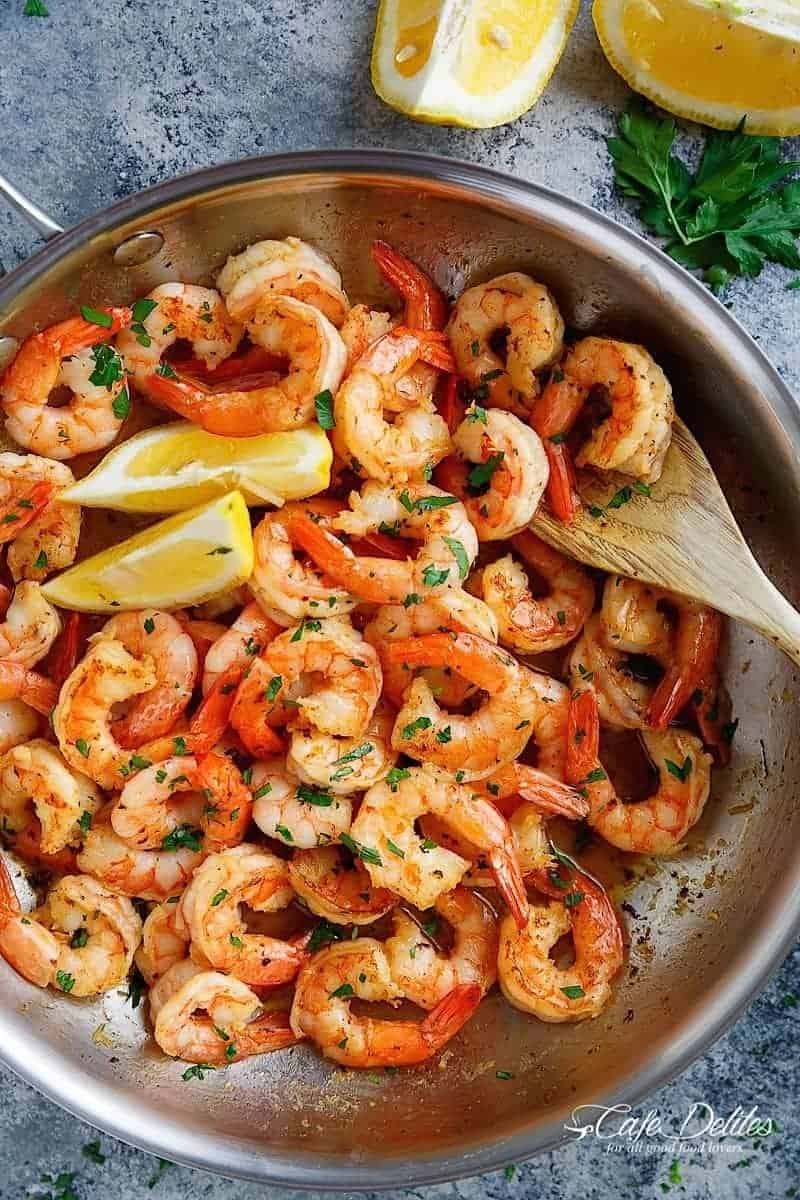 Sautéed Shrimp with Garlic and Chili in Lemon Butter