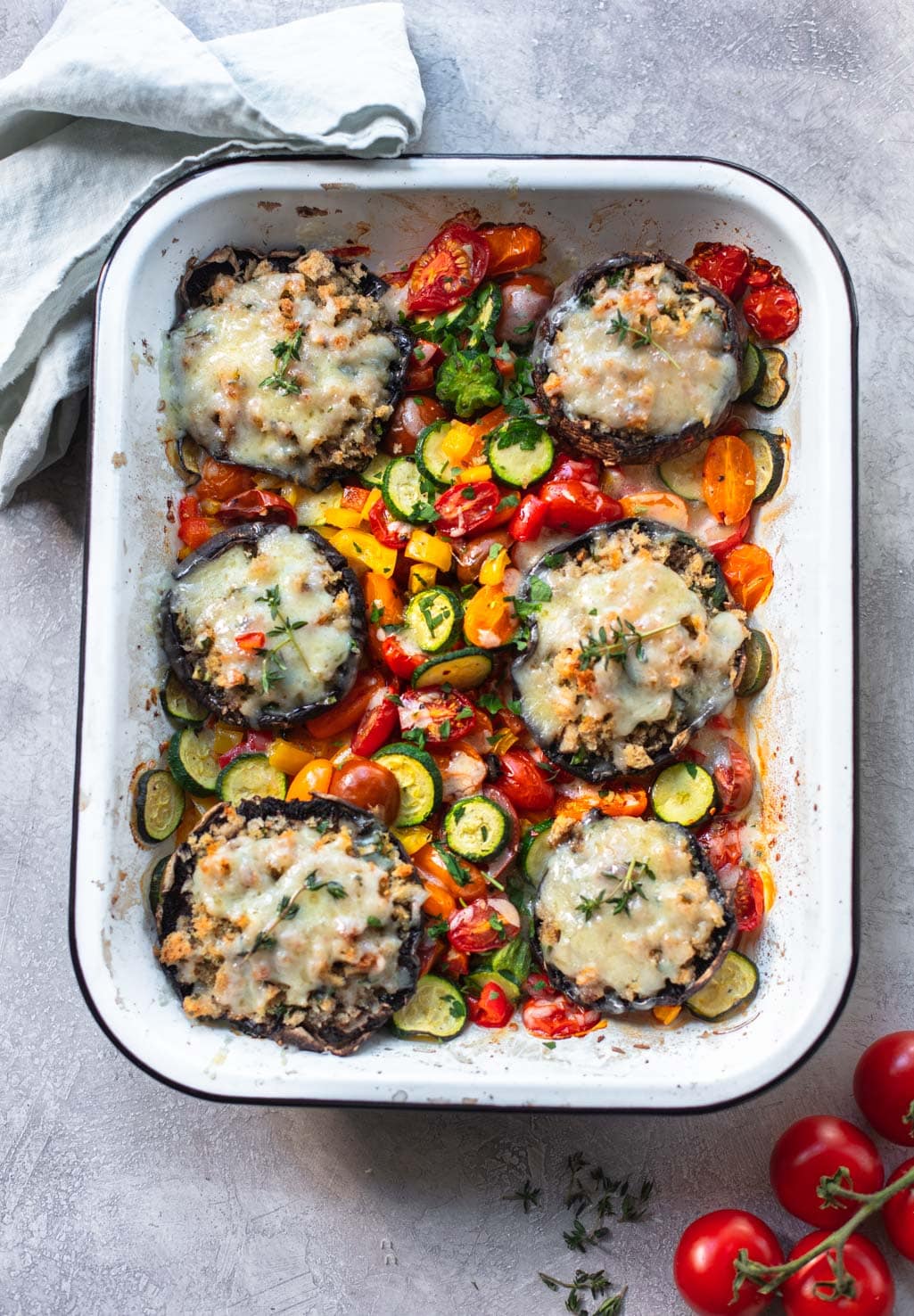 Cheesy Garlic Mushroom Stuffed Portobellos