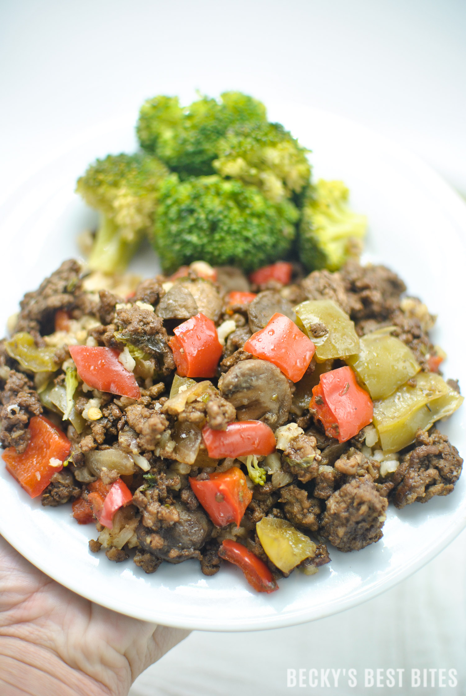 Sautéed Ground Beef with Mushrooms and Garlic