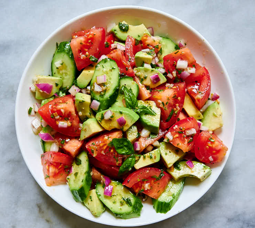 Cucumber-Avocado Salad with Lemon-Dill Dressing