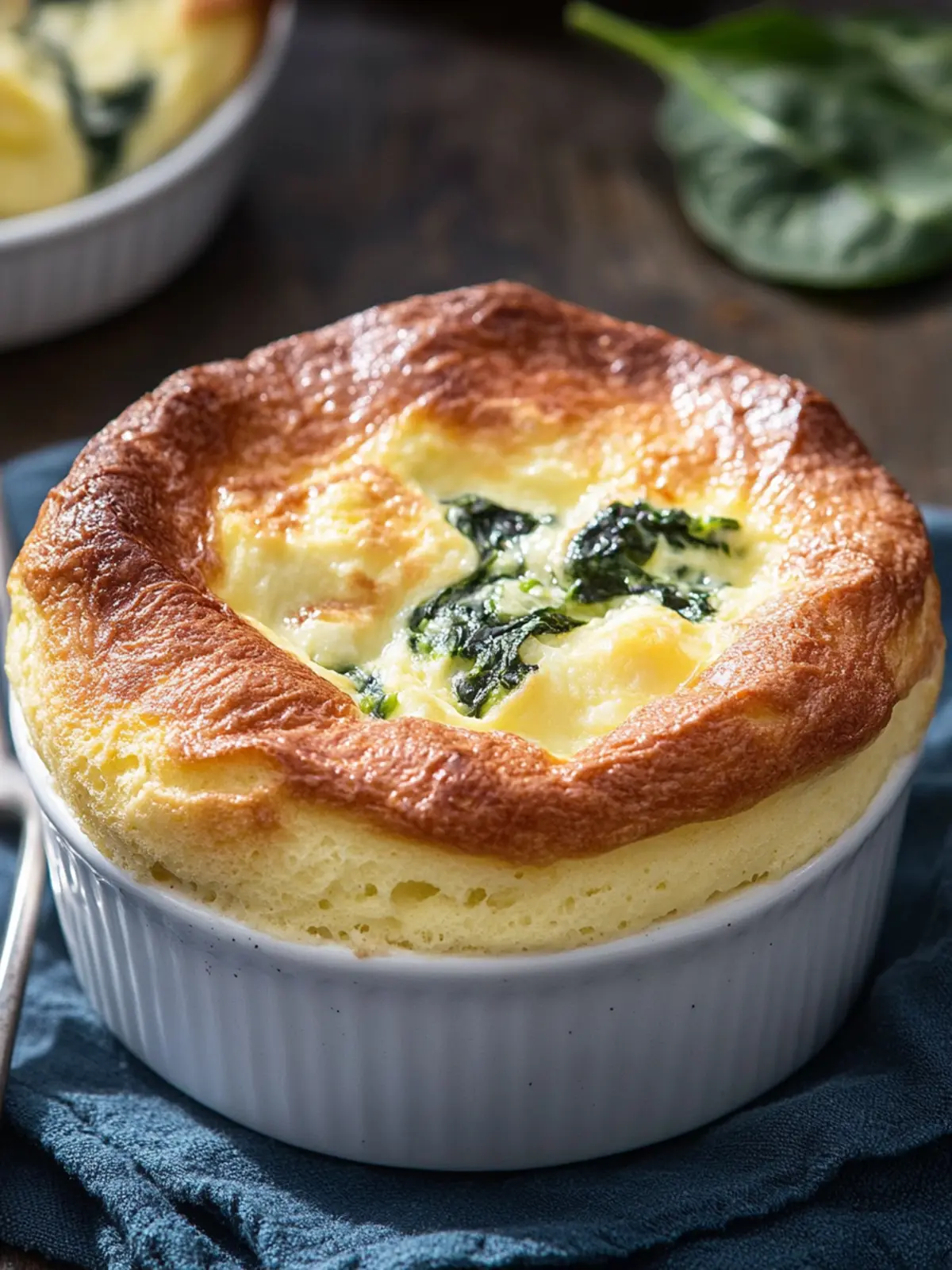 Savory Egg and Spinach Soufflé