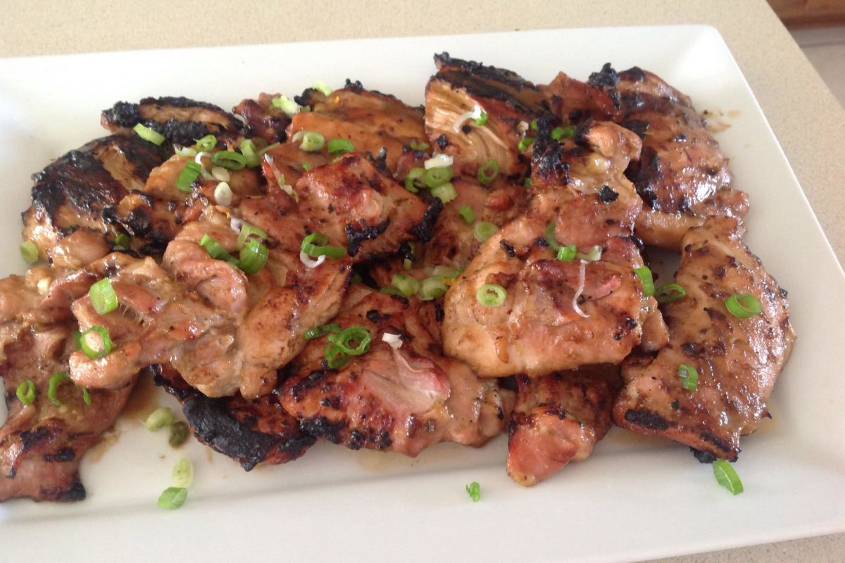 Grilled Pineapple-Coconut Glazed Chicken Thighs