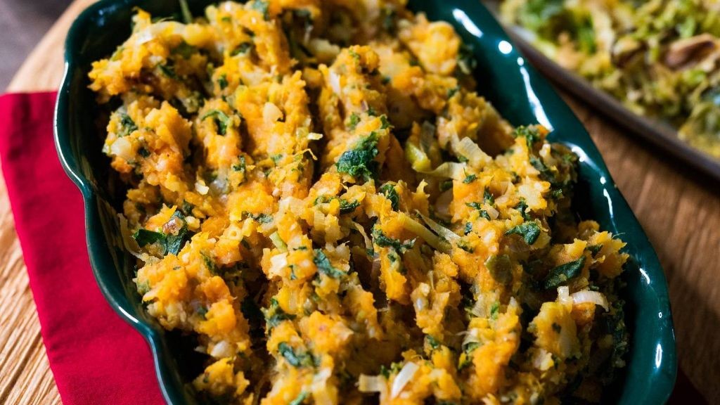 Herb-Roasted Sweet Potato and Kale