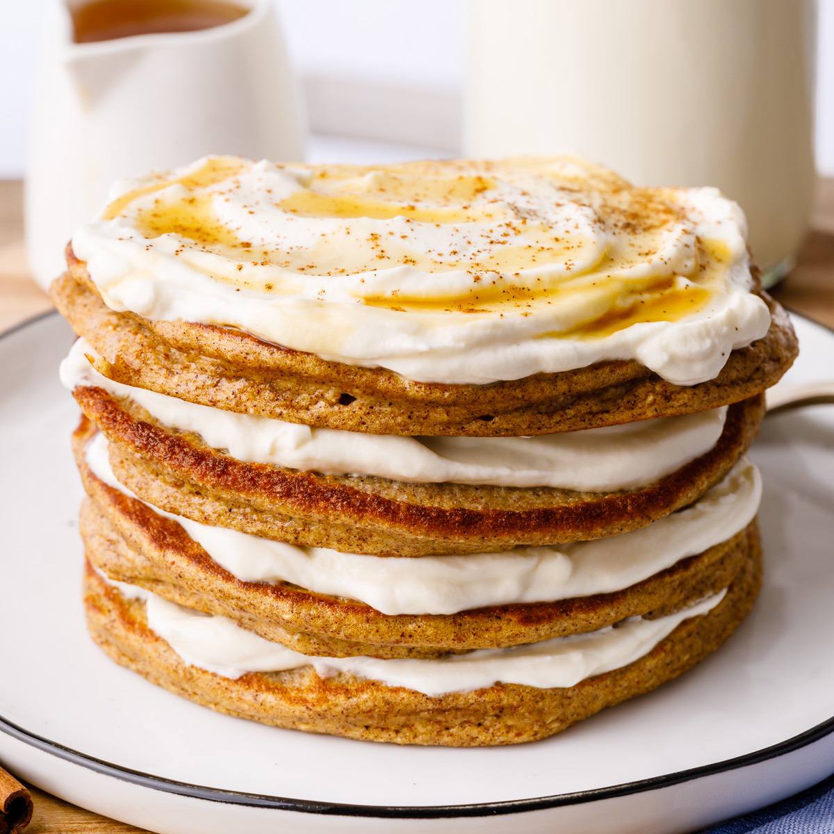 Cinnamon-Spiced Keto Pancakes with Whipped Cream