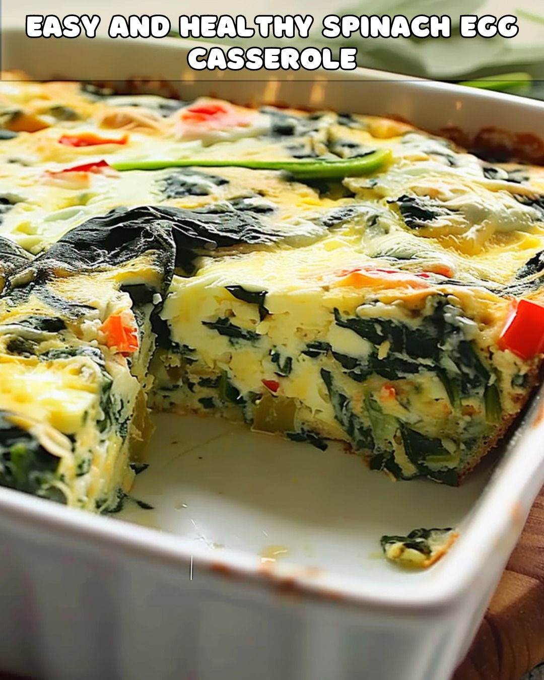 Bacon and Spinach Egg Bake with Fresh Chives