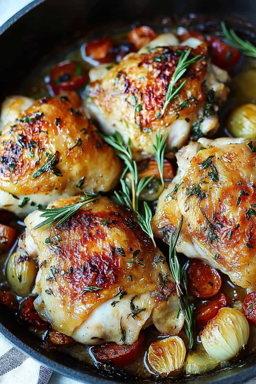 Pan-Fried Chicken Thighs with Rosemary and Garlic