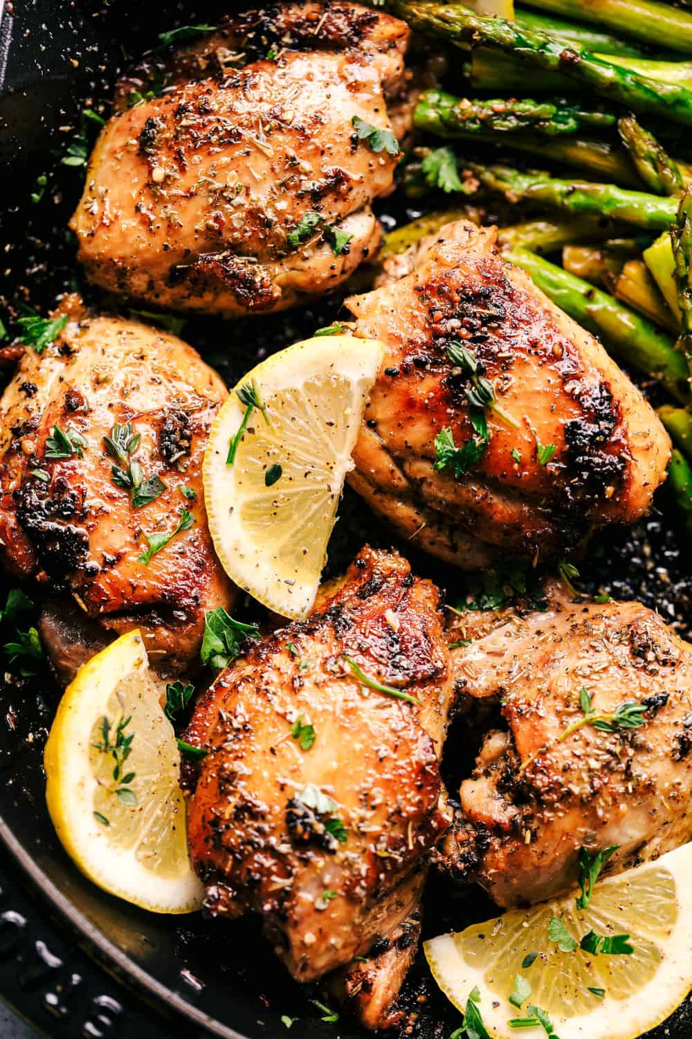Roasted Lemon-Garlic Chicken with Asparagus