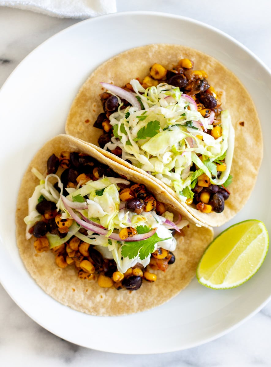 Masa-Stuffed Corn and Black Bean Tacos