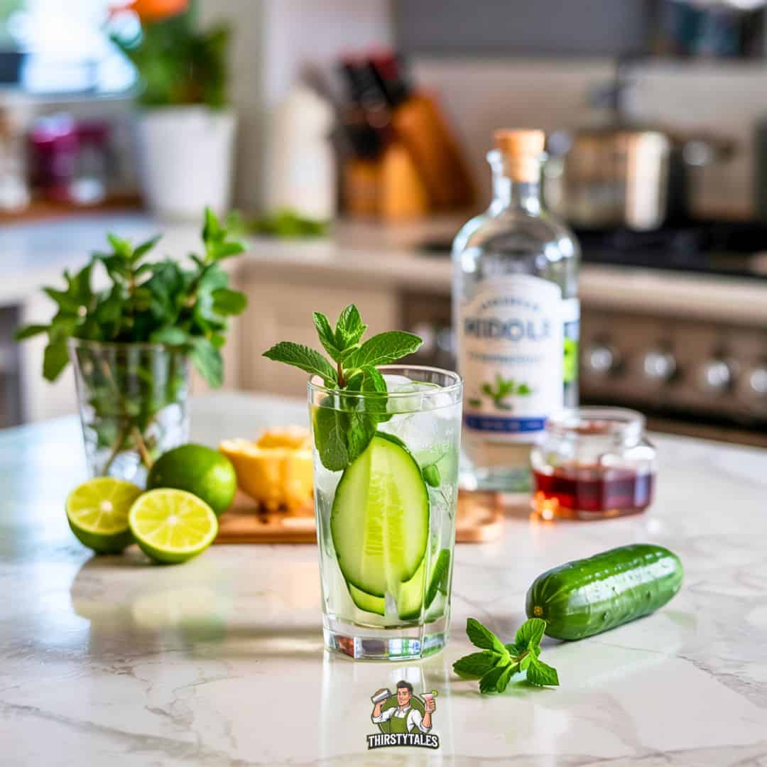 Vodka and Cucumber Cocktail