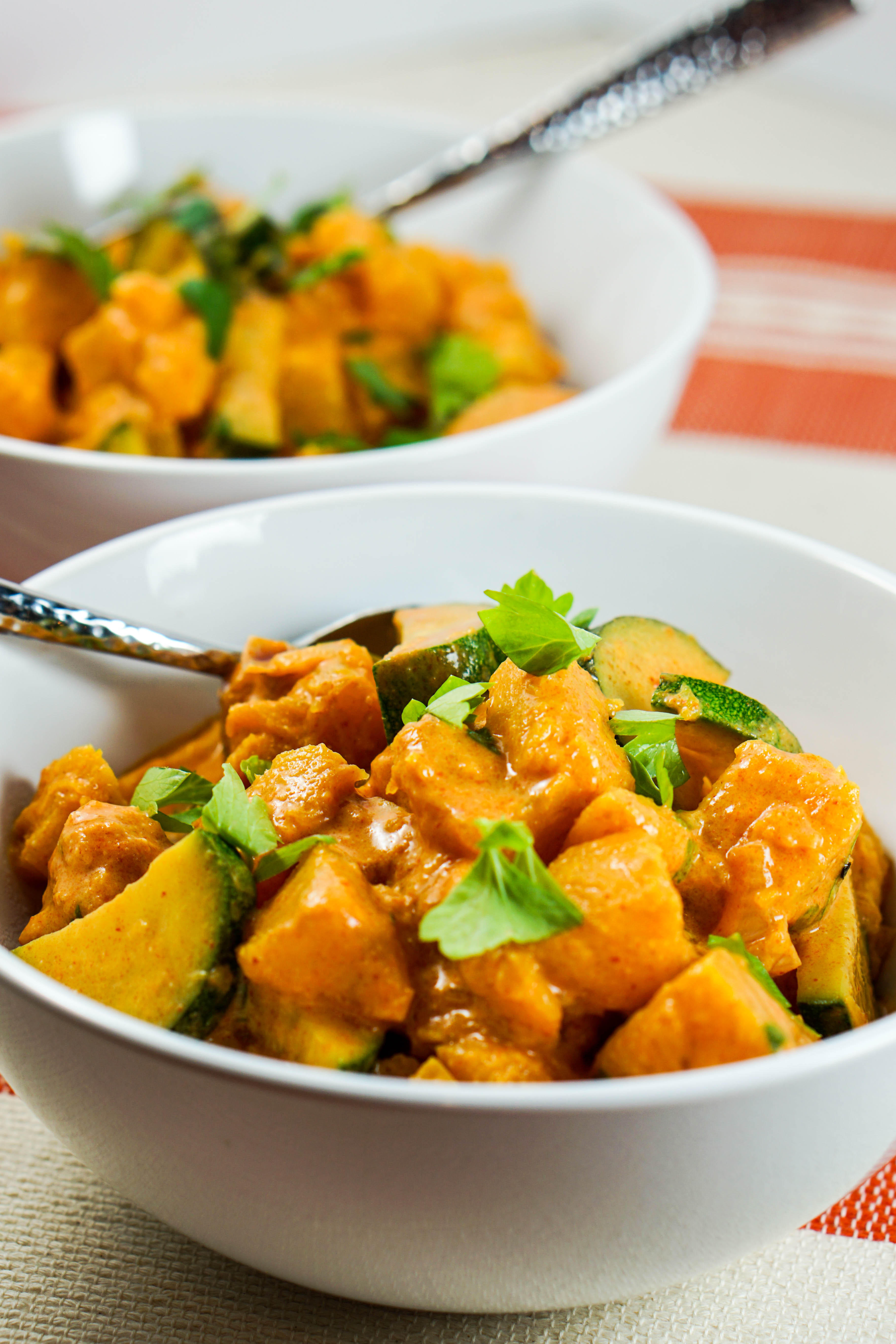 Roasted Pumpkin Curry with Coconut and Cashews
