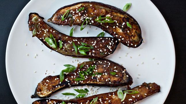 Miso-Glazed Eggplant with Ginger and Rice