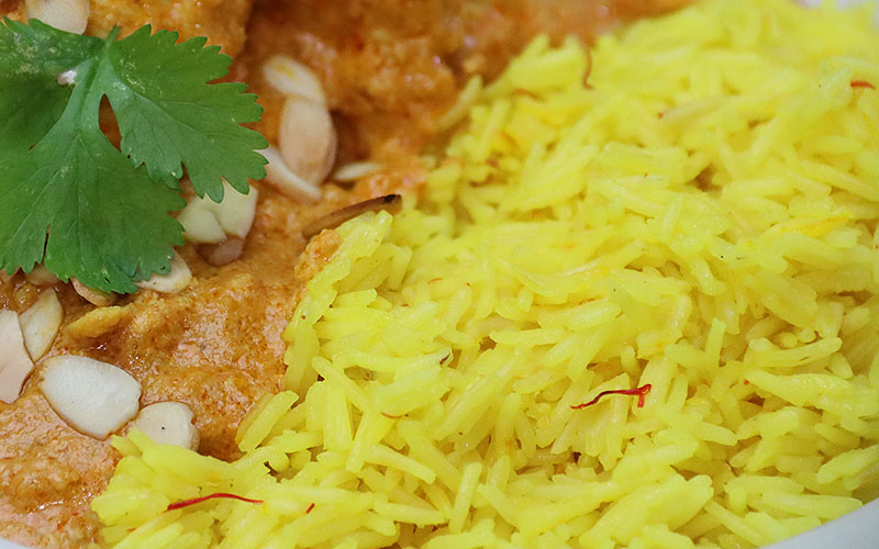 Saffron-Infused Lemon Rice with Asparagus