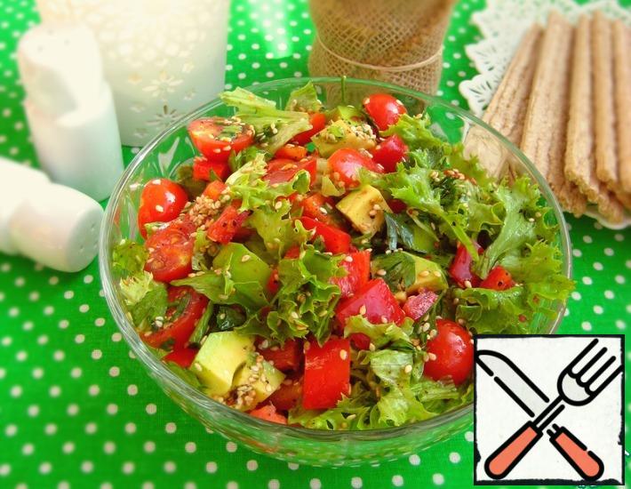 Ginger-Lemon Avocado Salad with Sesame Seeds