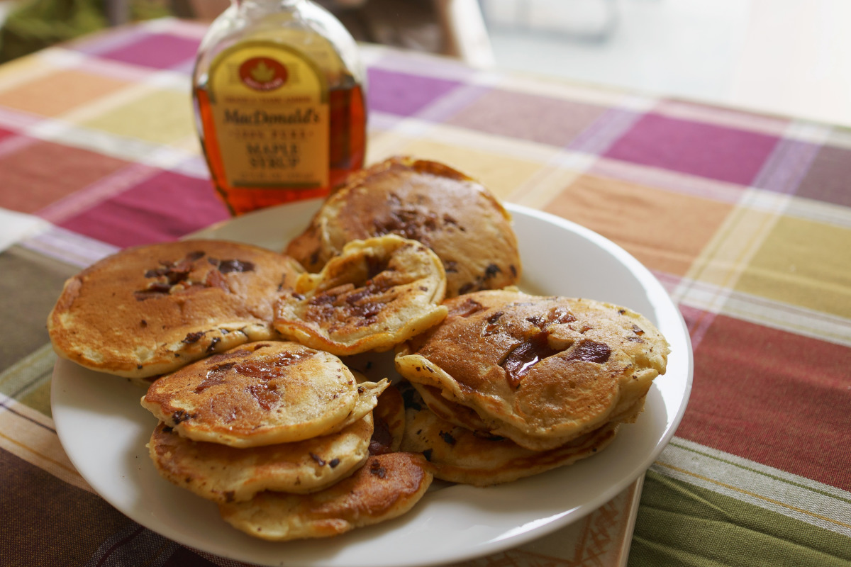 Maple-Bacon Swirl Pancakes