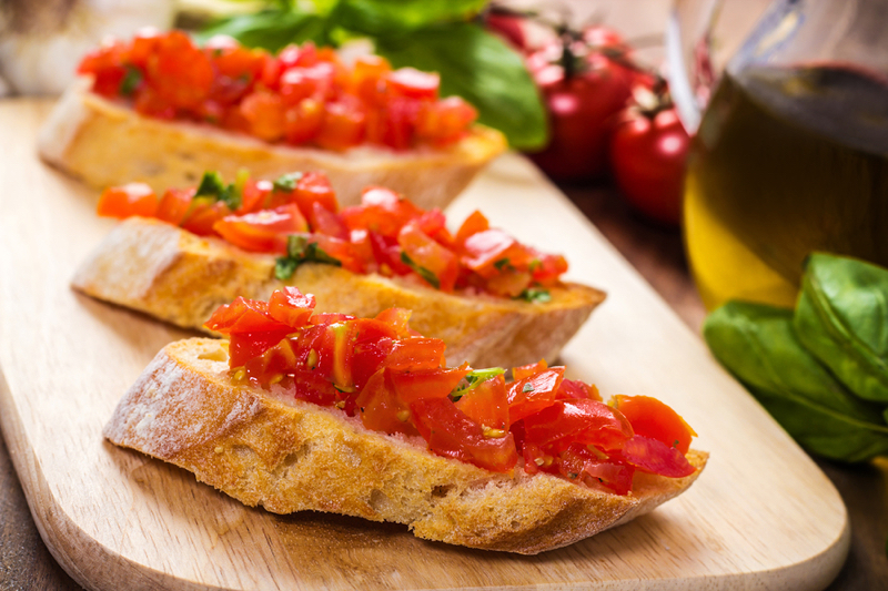 Real Italian Bruschetta with Heirloom Tomatoes