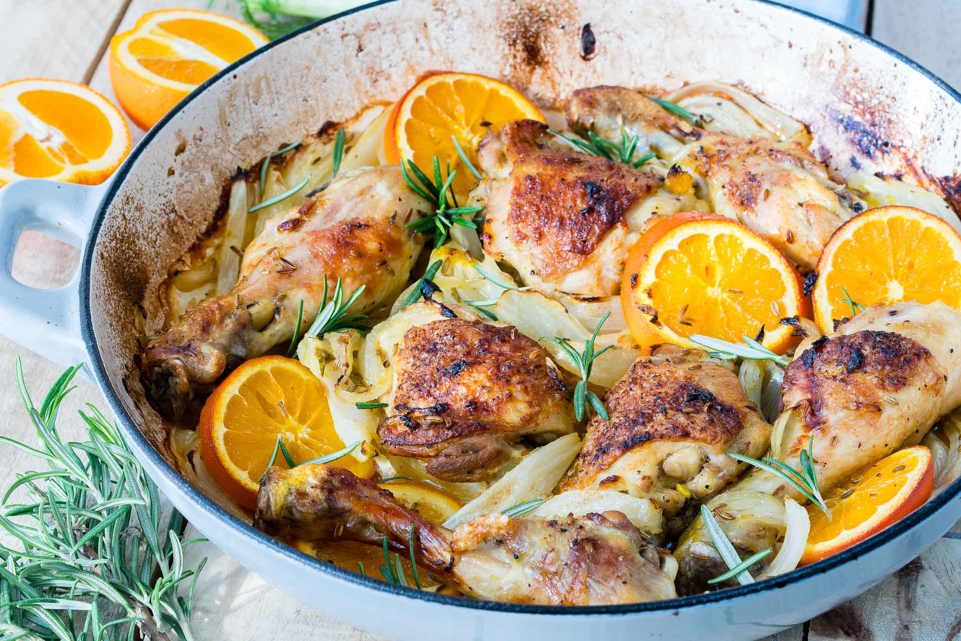 Orange-Fennel Chicken with Herb Drizzle