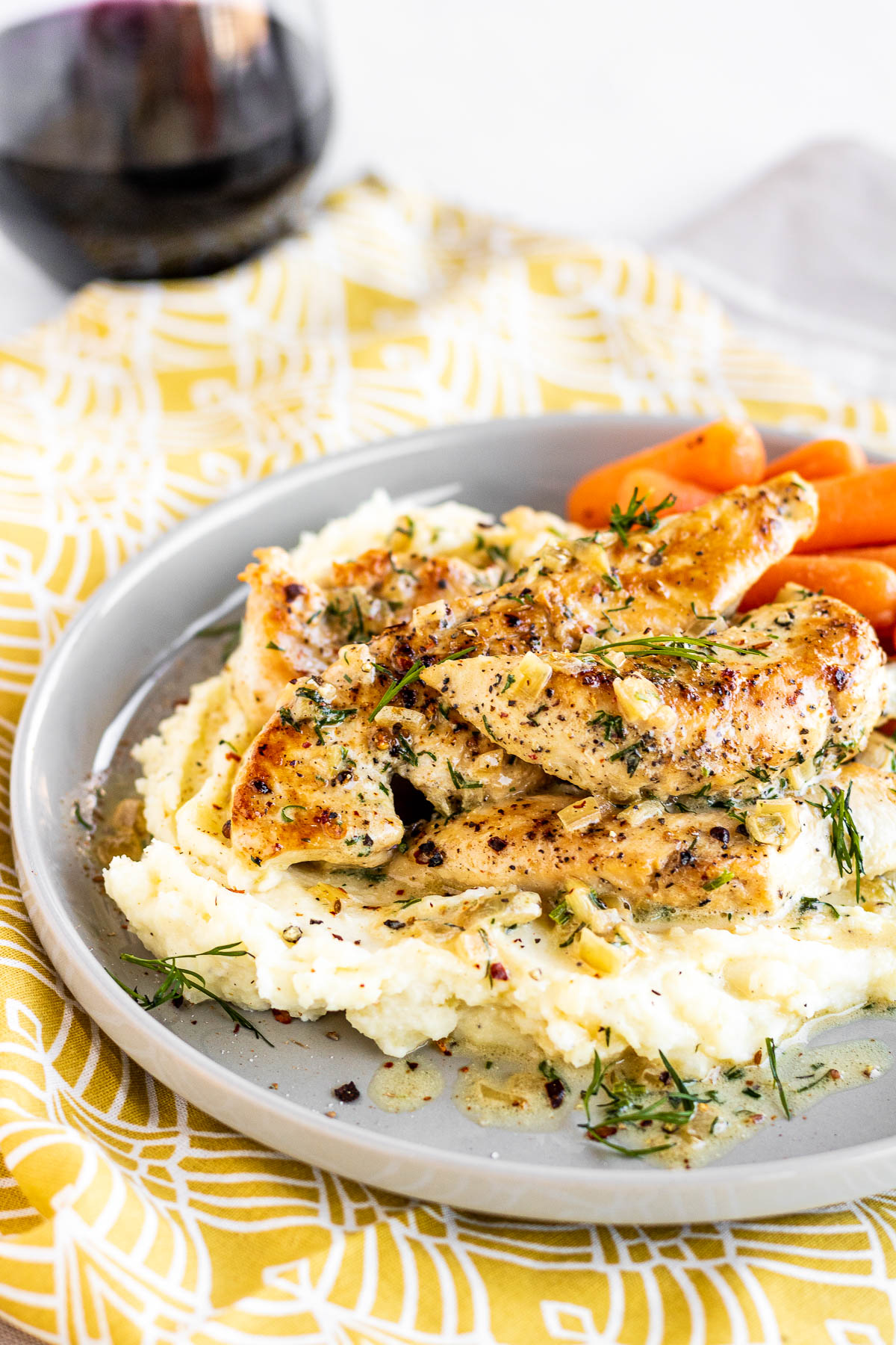 Dill-Sour Cream Chicken with Roasted Potatoes