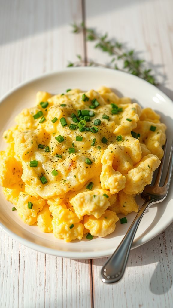 Crisp-Edged Scrambled Eggs with Herb-Infused Cheddar
