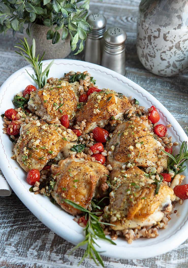 Golden Brown Herbed Chicken Thighs