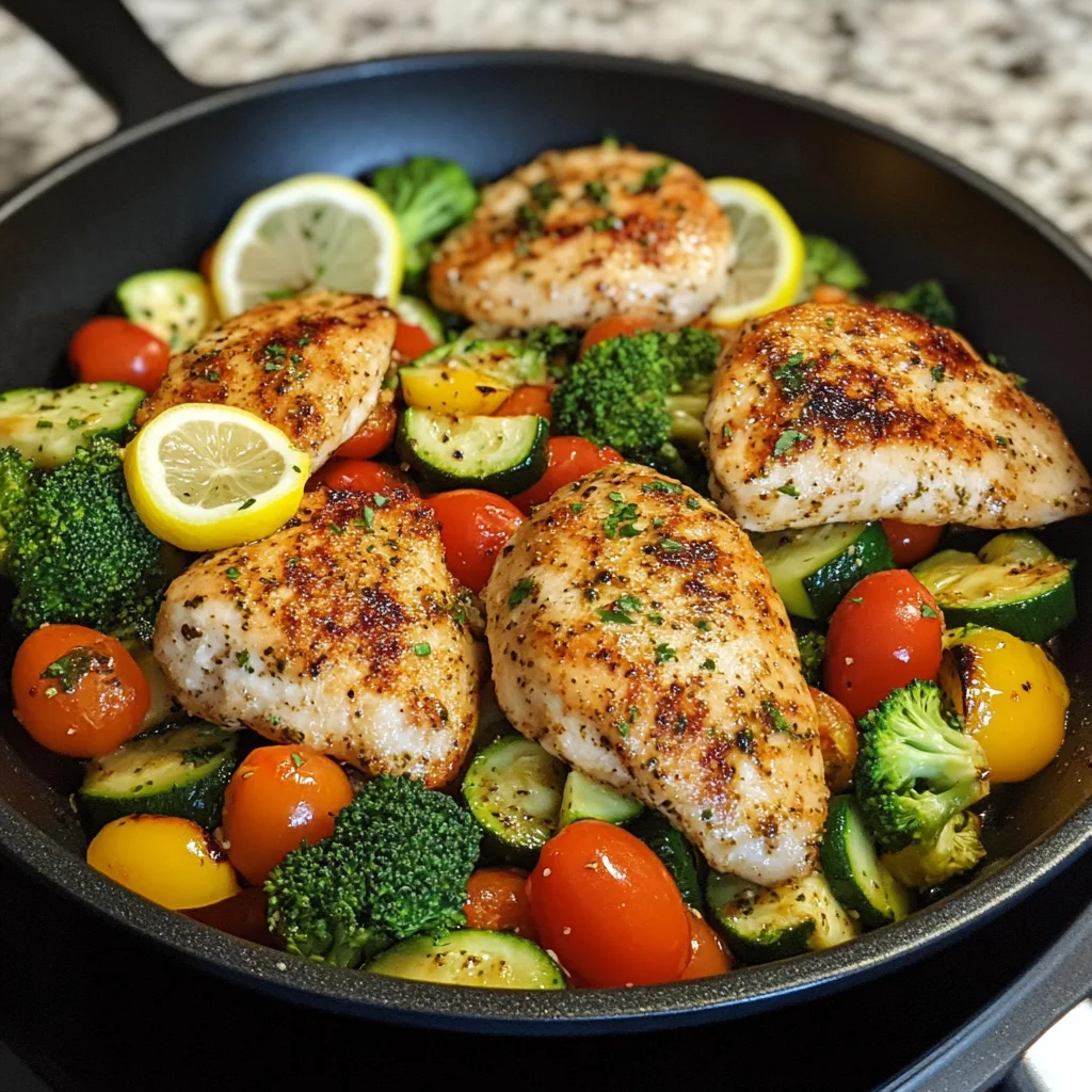 One-Pan Chicken and Vegetable Skillet with Lemon