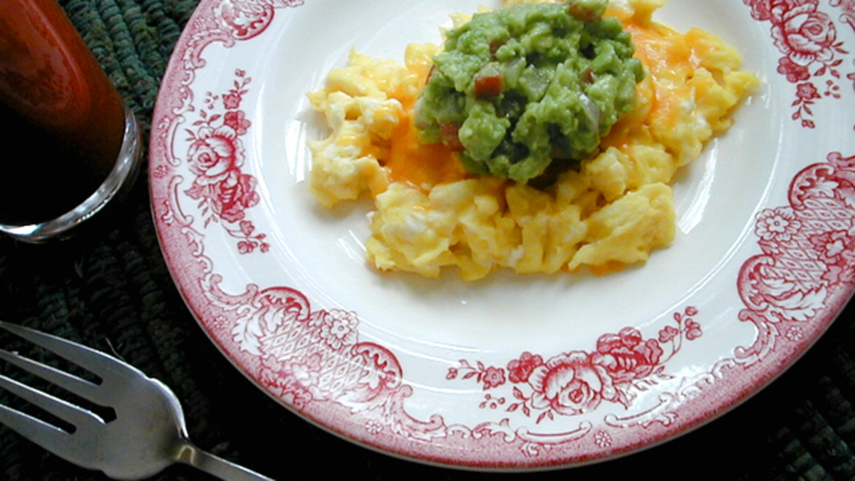 Avocado and Scrambled Egg Stack with Radish Slices