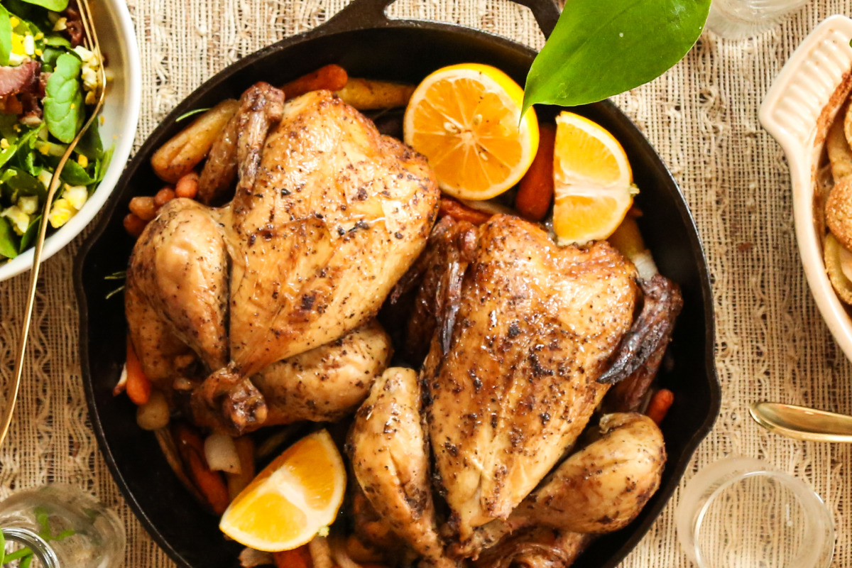 Sear-and-Roast Chicken with Lemon and Garlic