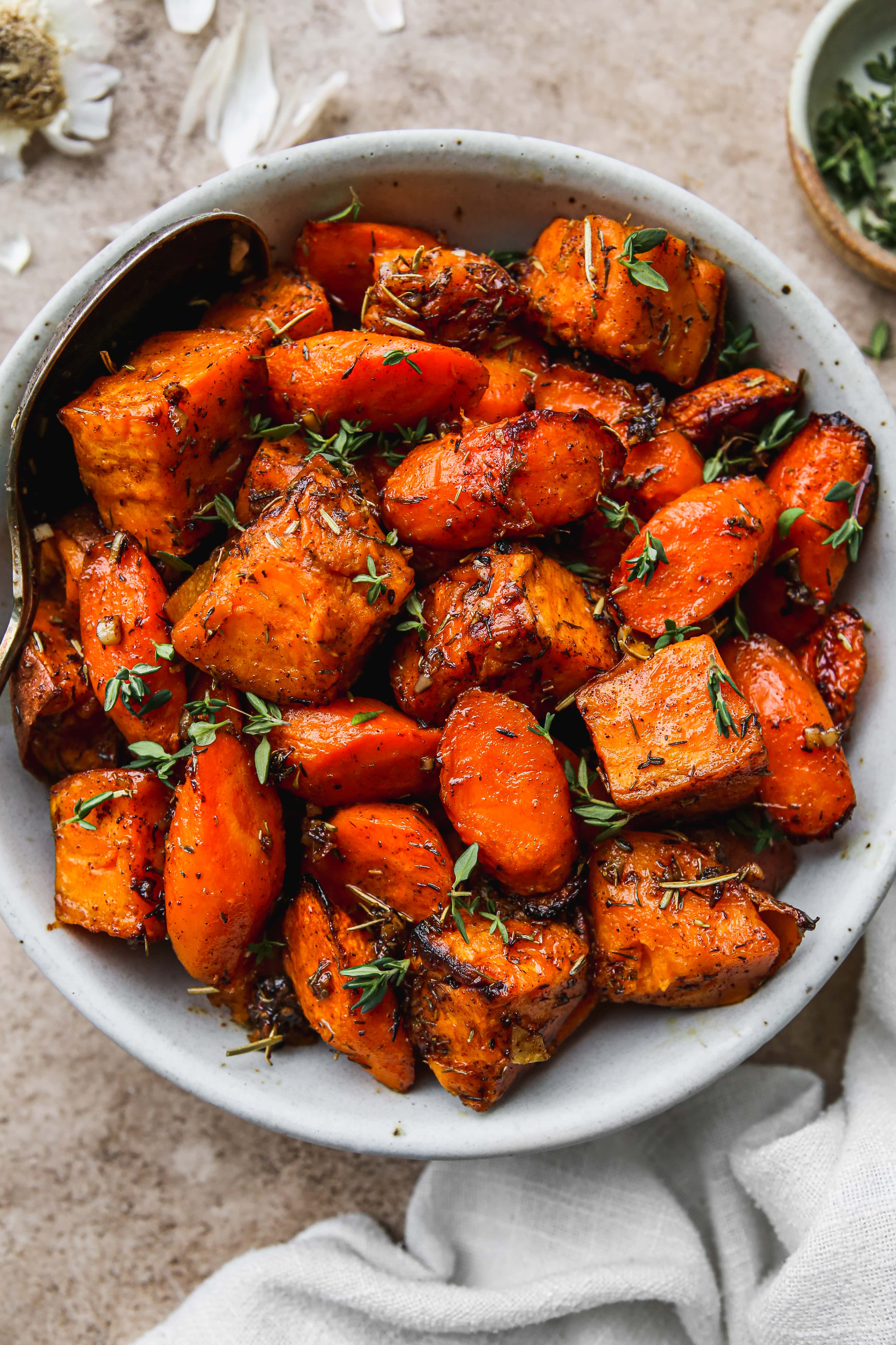 Cumin-Spiced Chicken with Roasted Carrots and Sweet Potatoes