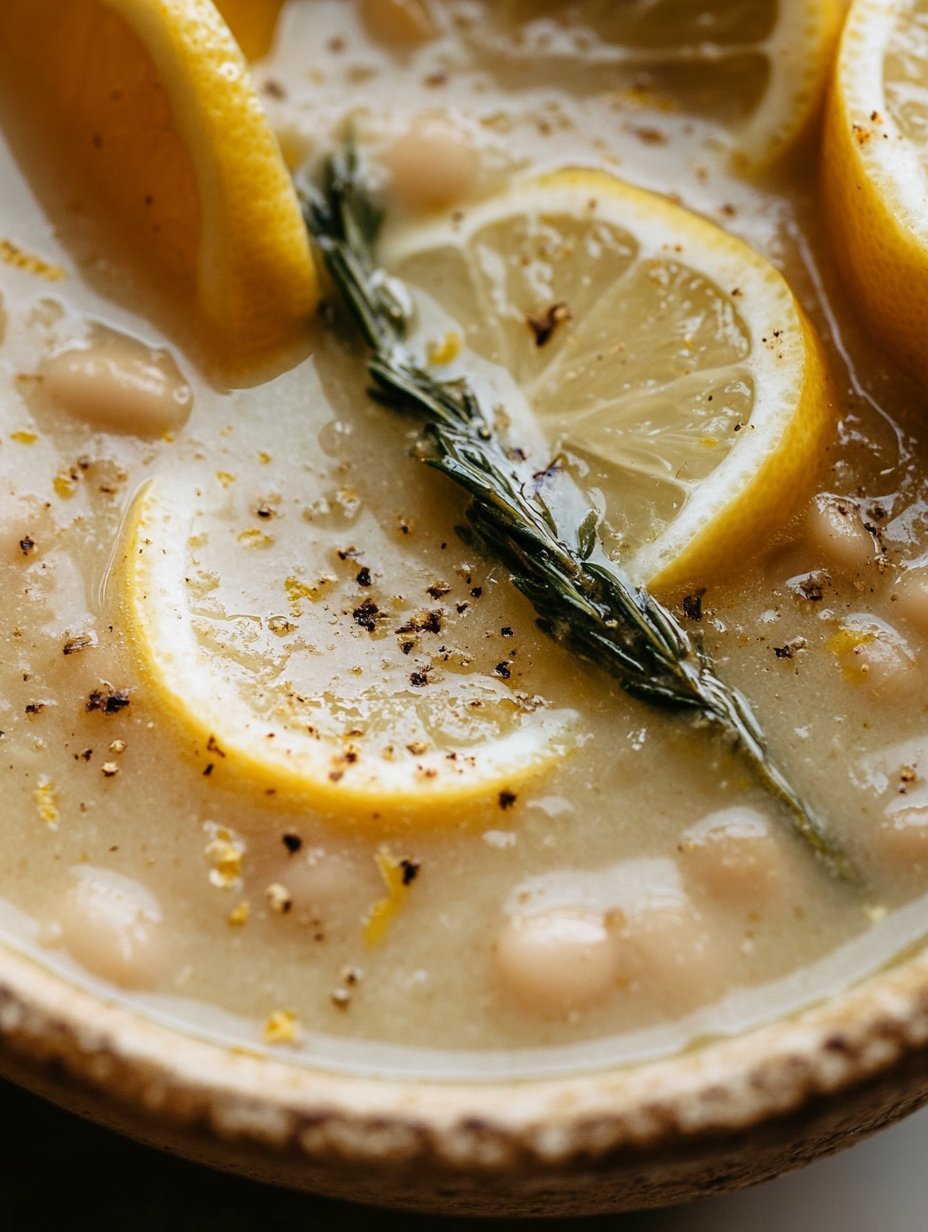 Saffron-Infused White Bean Soup with Lemon Zest