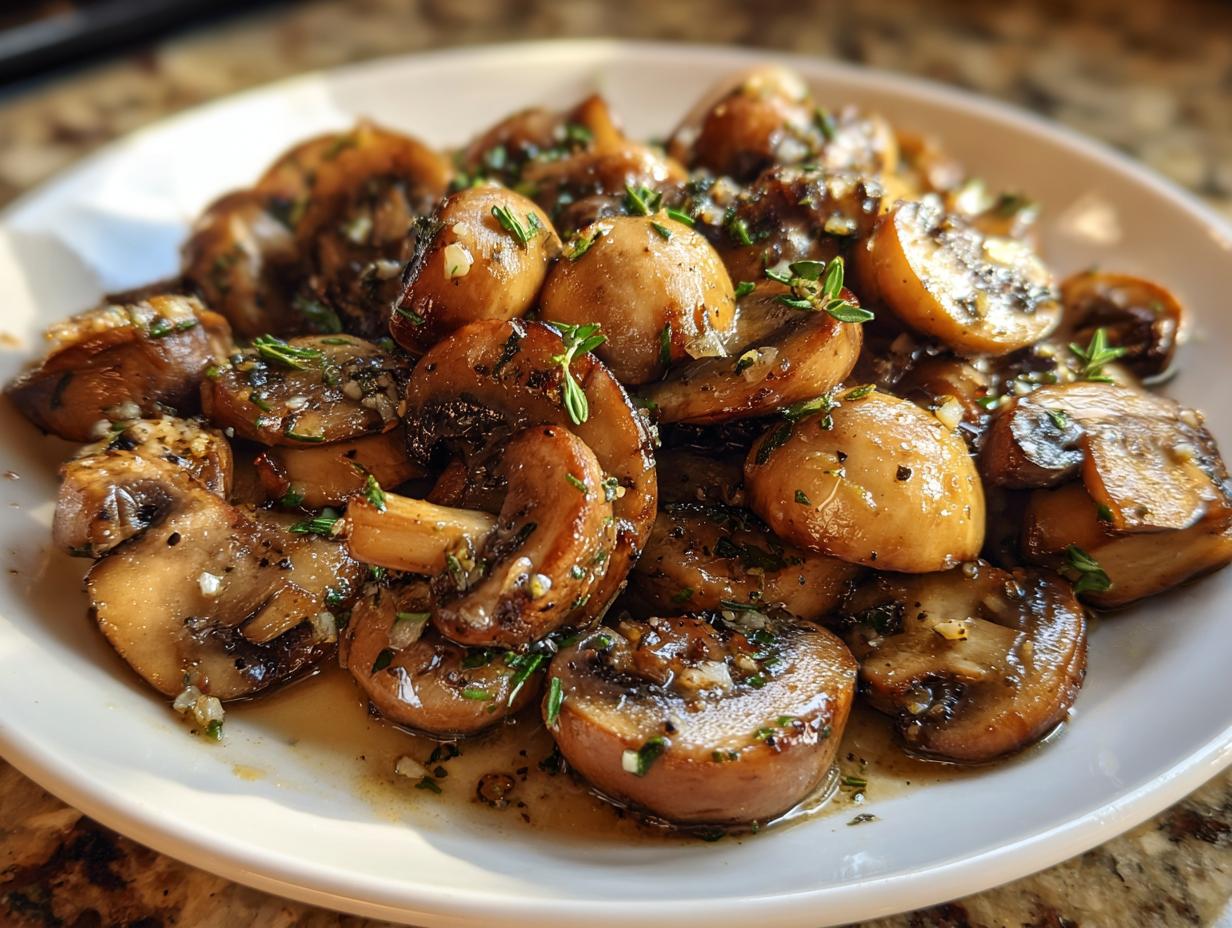 Sautéed Mushroom Rings with Garlic and Thyme