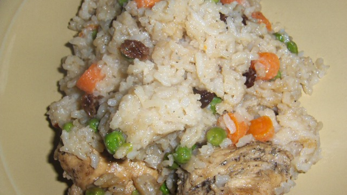 Chicken Pelau with Coconut Rice and Sweet Potato