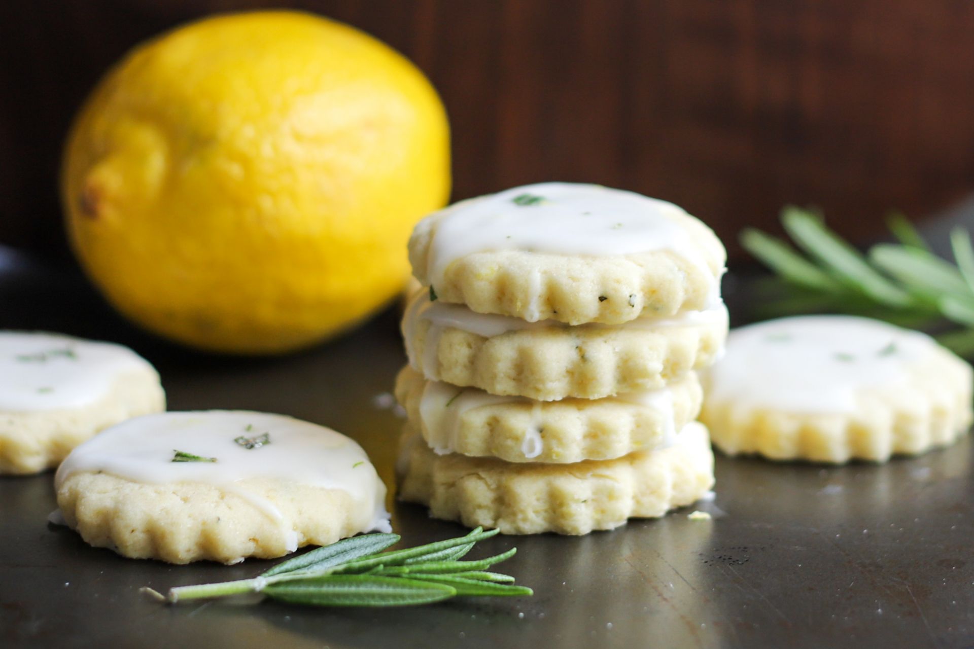 Rose-Infused Lemon Shortbread Cookies