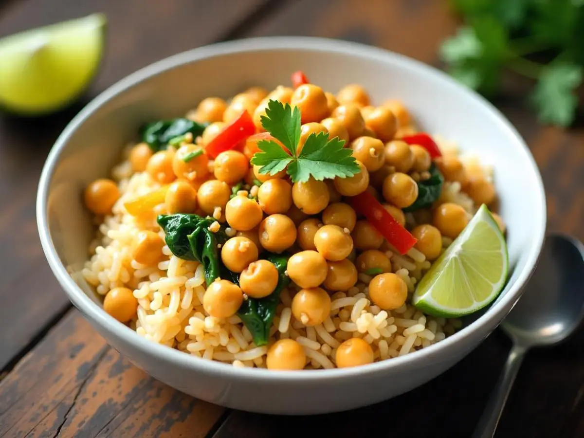Chickpea and Rice Bowl with Cumin and Coriander