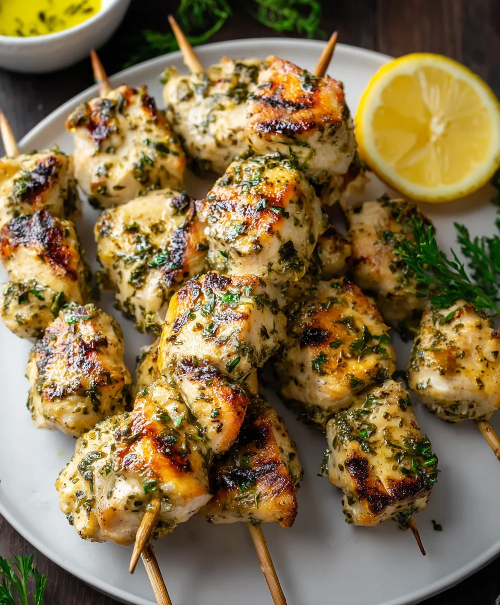 Pecan-Jalapeño Chicken Skewers with Herb Glaze